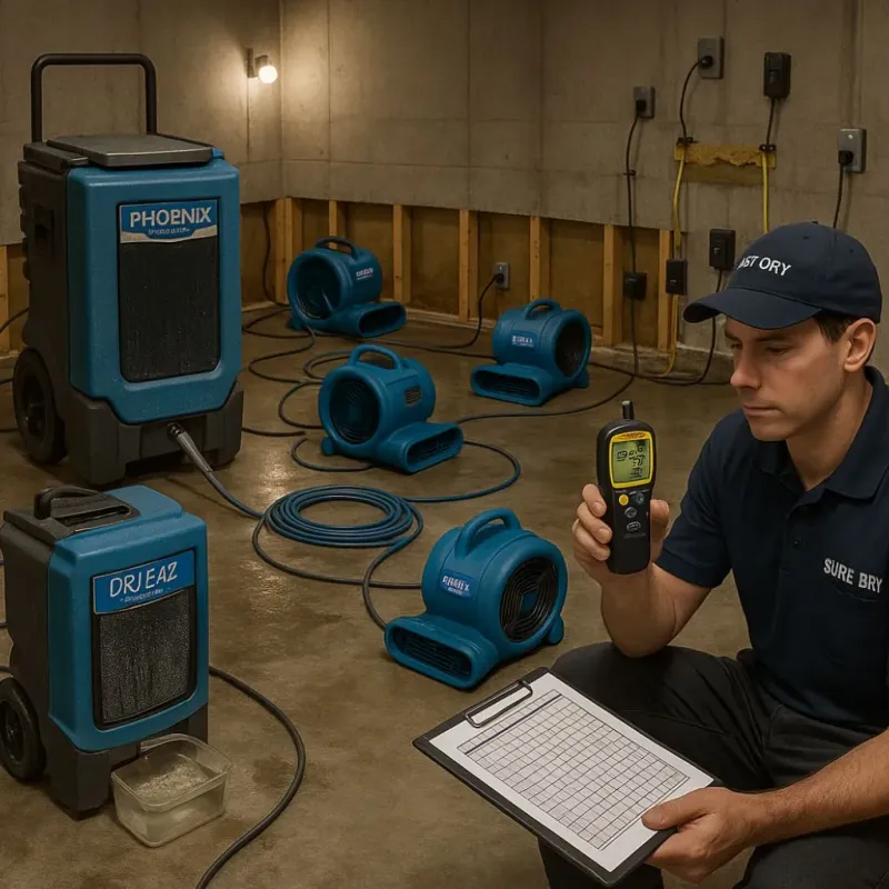 Structural Drying and Dehumidification process in Gibson, GA